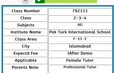Home Tutor for O level in F-11-2 Islamabad